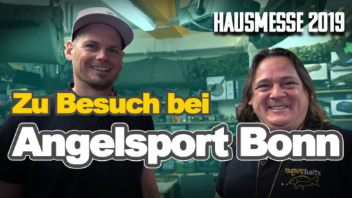 Jan Brauns von Naturebaits zu Besuch bei der Hausmesse von Angelsport Bonn mit Frank Schmitz