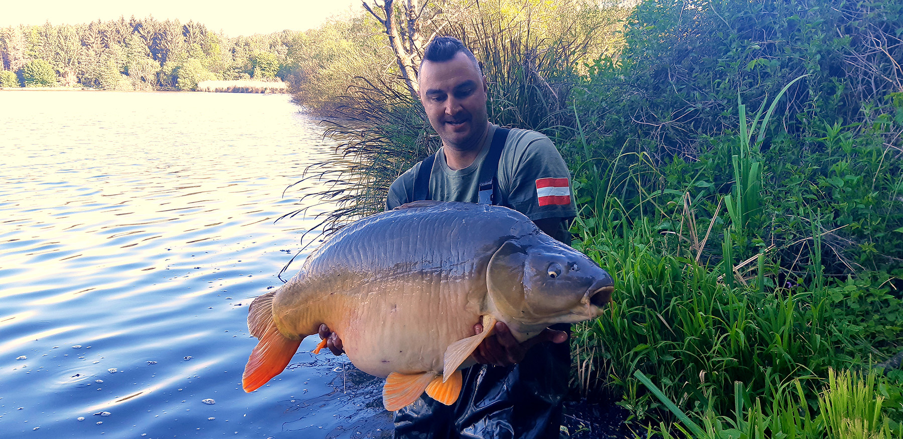 Martin Peierl fängt an den Schuttergruben Österreichs große Karpfen ohne anfüttern mit Dickenmittel 2.0 Boilies und Liquid von Naturebaits