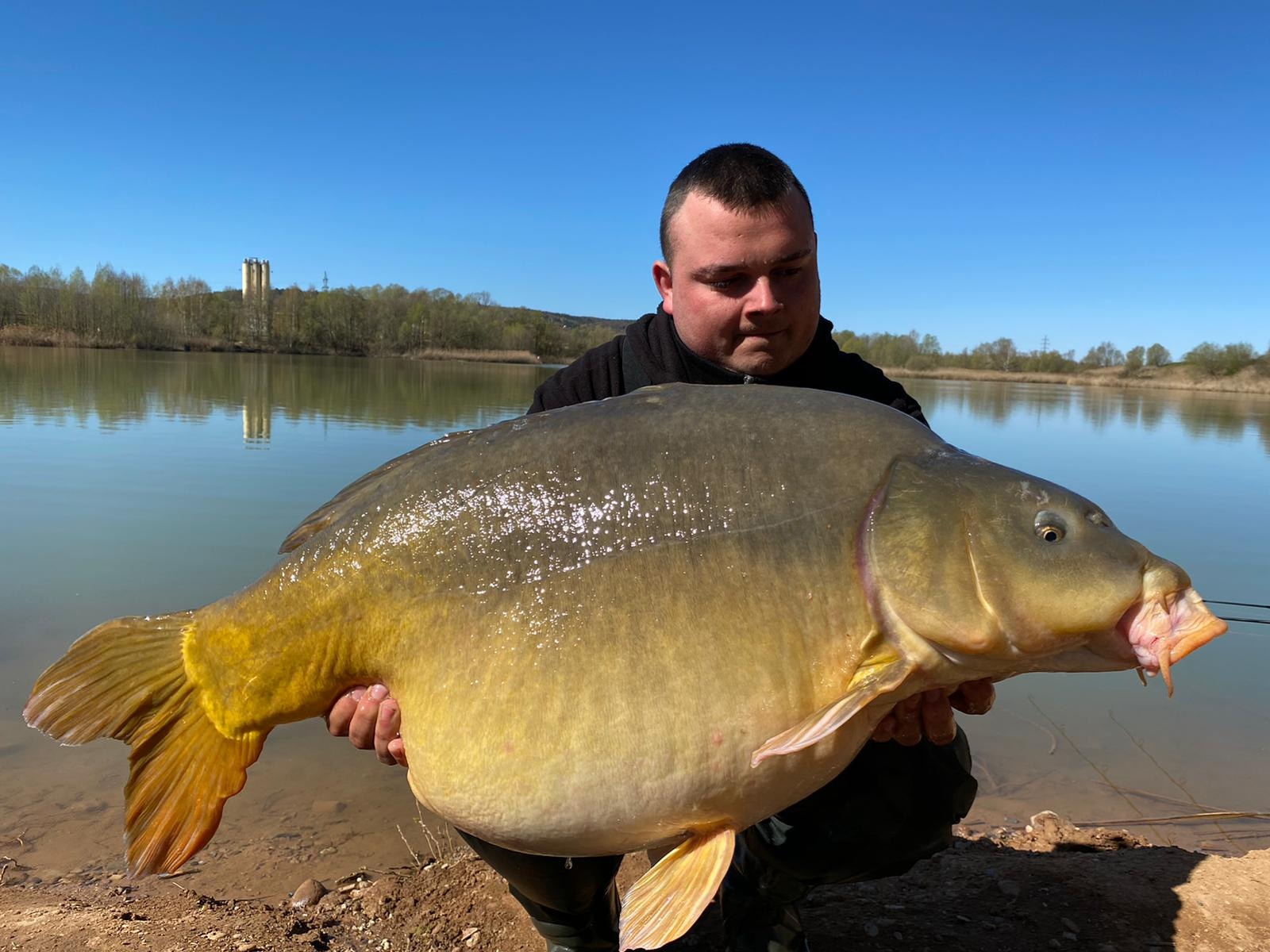 Max Herdt angelt mit Dickenmittel Boilies von Naturebaits erfolgreich Karpfen am aktiven Baggersee